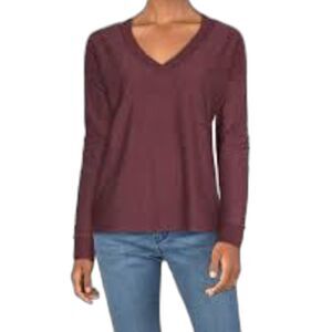 Harlowe & Graham Red Sweater Pull Over Long Sleeve V-Neck Women's Size XL